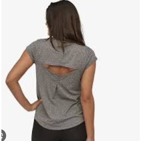 Patagonia Ridge Flow Short Sleeve Shirt Heathered Gray Womens Size‎ XL - Picture 2 of 6